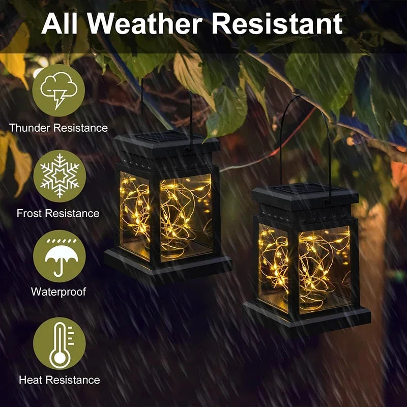 1~3 Pack Solar Lights Outdoor Hanging Lanterns  LED String Lamp