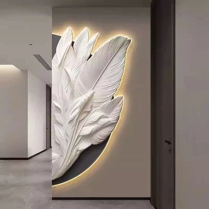 Family Entrance Feather Mural Lamp Modern Lamp