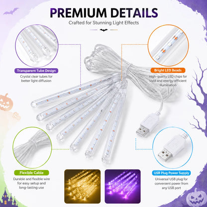 Meteor Shower Lights Falling Rain LED Tube String Lights