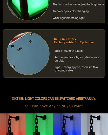 Pixel Style Night Light Portable Lantern Tabletop Ornament