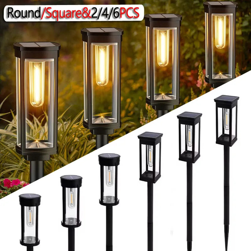 Retro Solar Pathway Warm Lights Outdoor Garden Incandescent Bulb