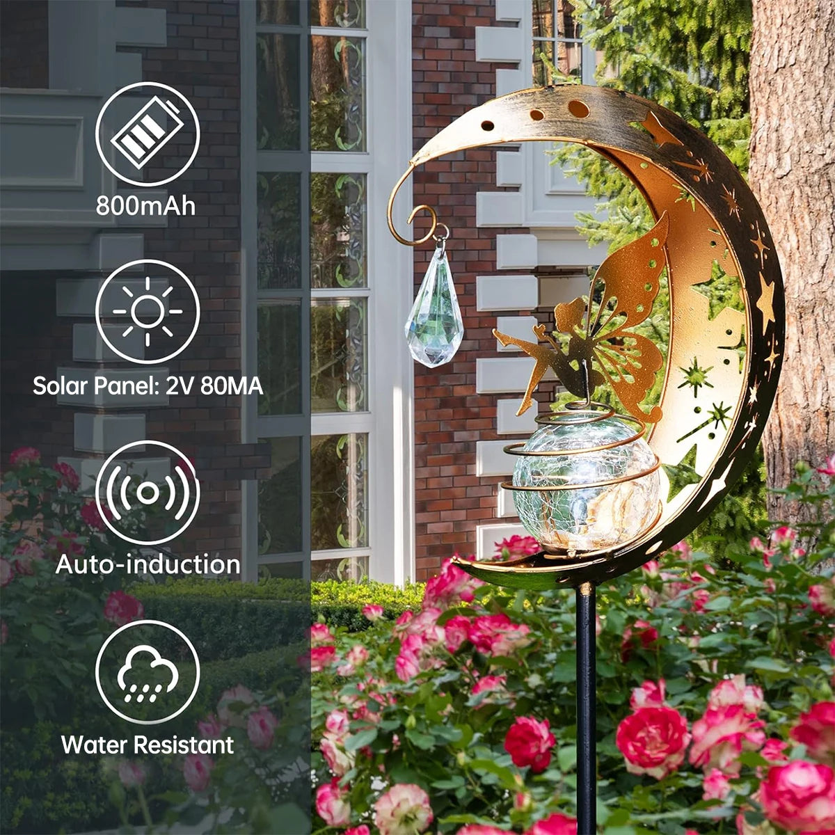 Moon Fairy Solar Lights Outdoor Garden Decorations