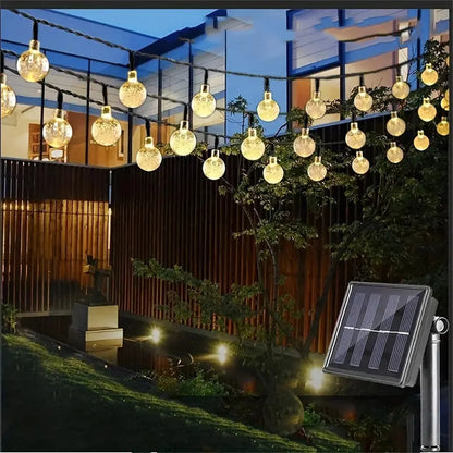 Solar Bubble Ball String Light Outdoor Lighting Waterproof 8 Functions