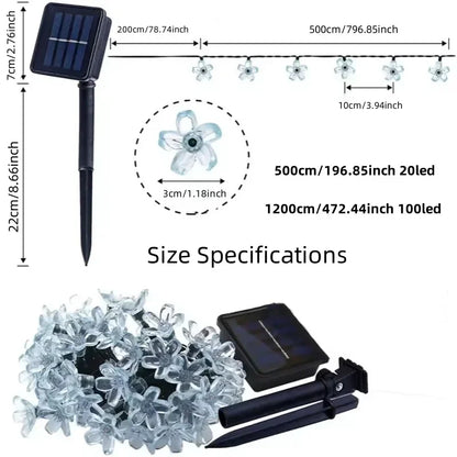 Solar Cherry Blossom Garden Blossom Lights Garlands
