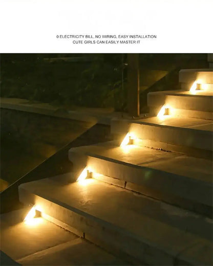 Solar Lights for Outdoors Stair Lamps Warm White LED Step Light