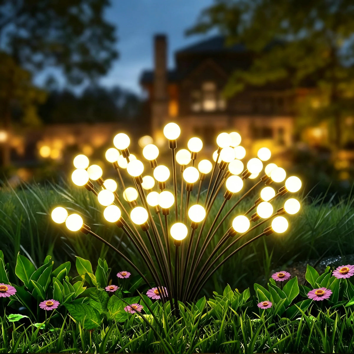 10 LED Solar Garden Lights Firefly Waterproof Solar Lights Outdoor