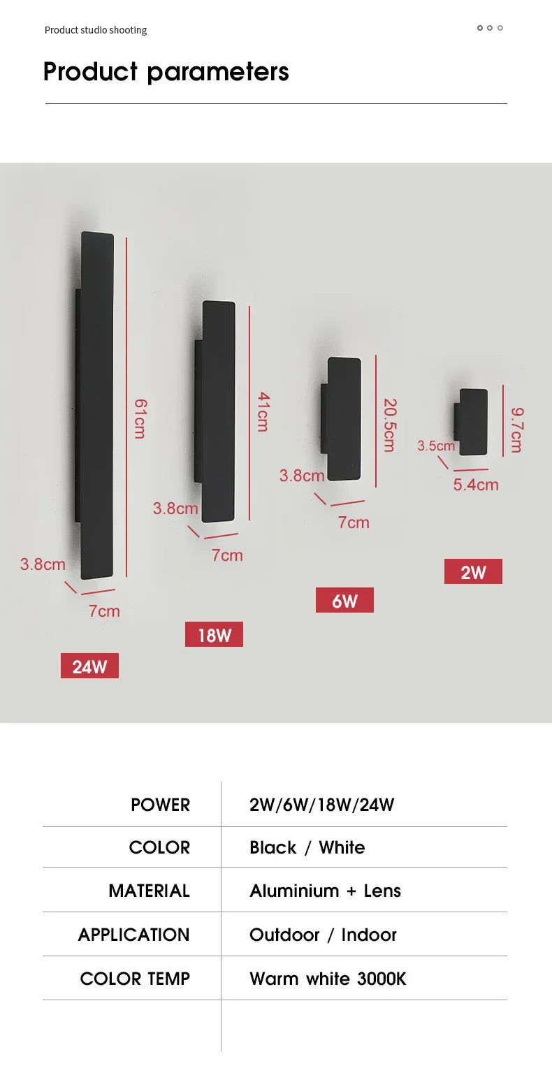 Outdoor Waterproof Wall Lamp Modern LED Lamp