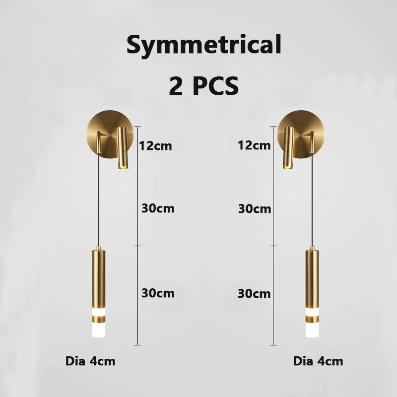 LED Wall Lamp Nordic Double Head Adjustable Wall Lights