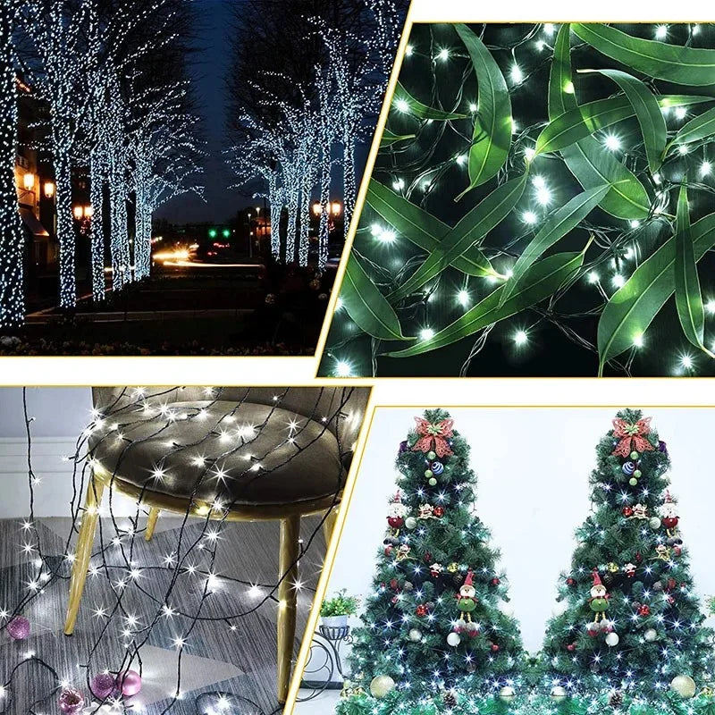 Solar LED String Lights Outdoor Garden Fairy Lights 8 Modes