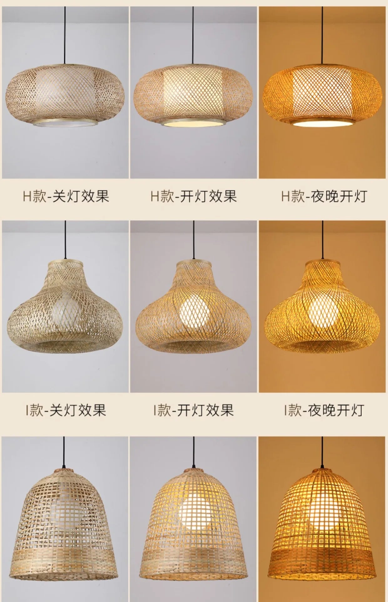 Newest Bamboo Pendant Lamp Ceiling Lights Rattan Wicker