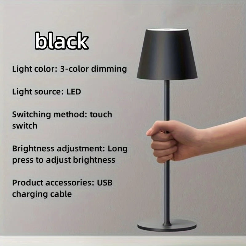 LED Table Lamp Rechargeable Touch 3 Colors Desk Lamp