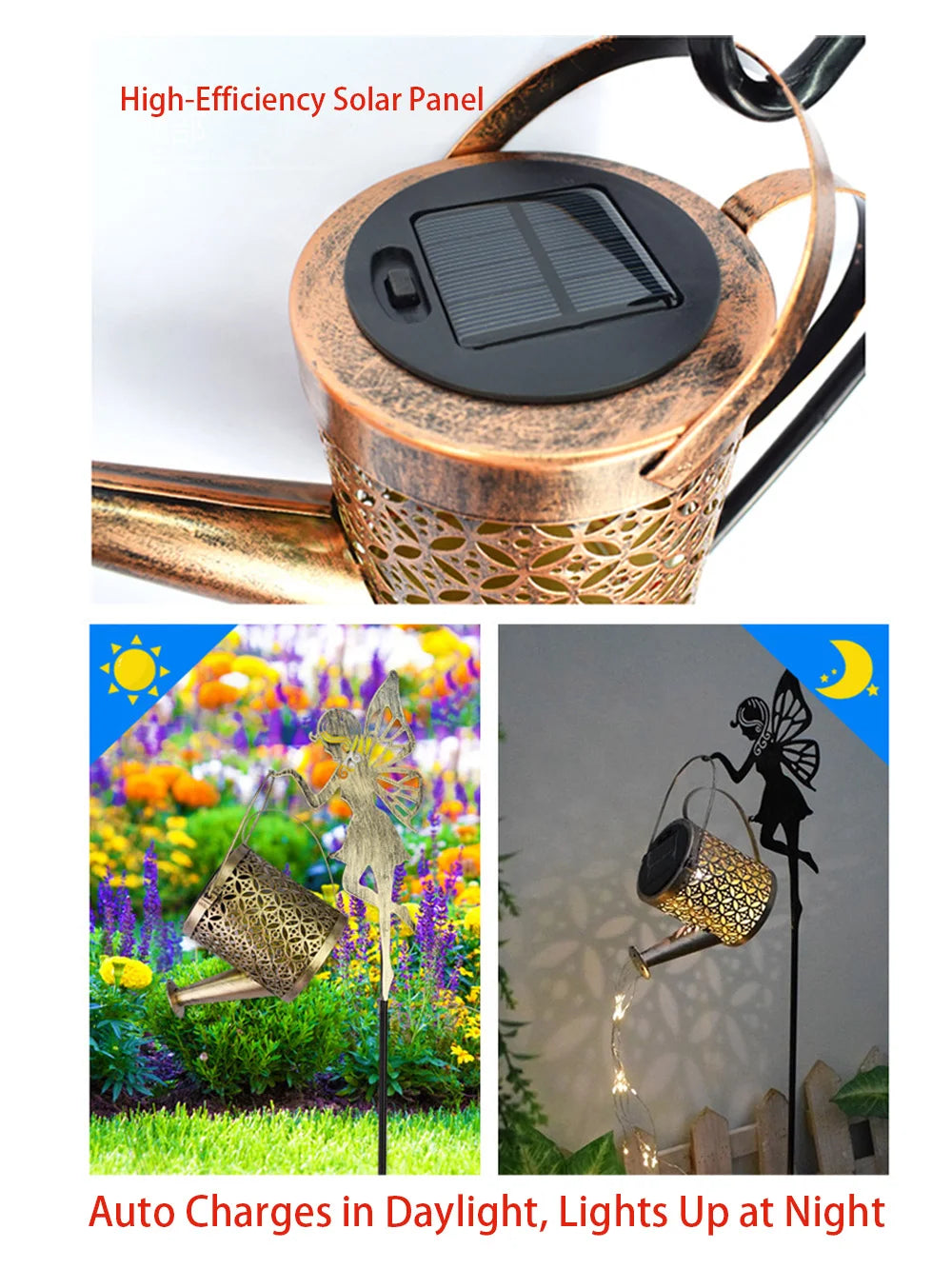 Solar Watering Can Light Outdoor Garden Decoration