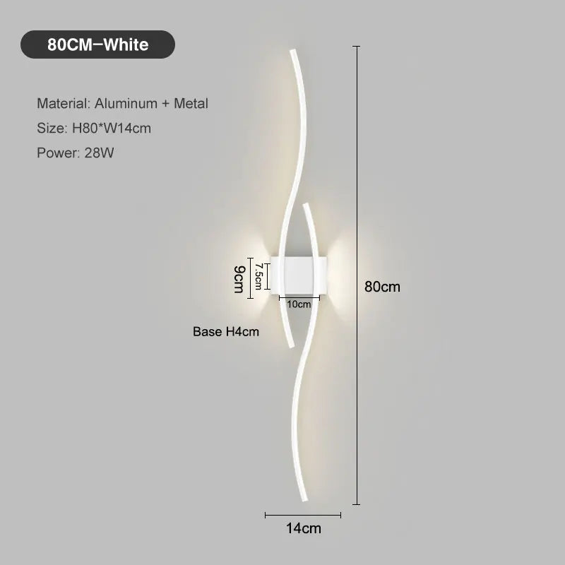 Long Strip LED Wall Lamps for Bedroom Living Room Indoor
