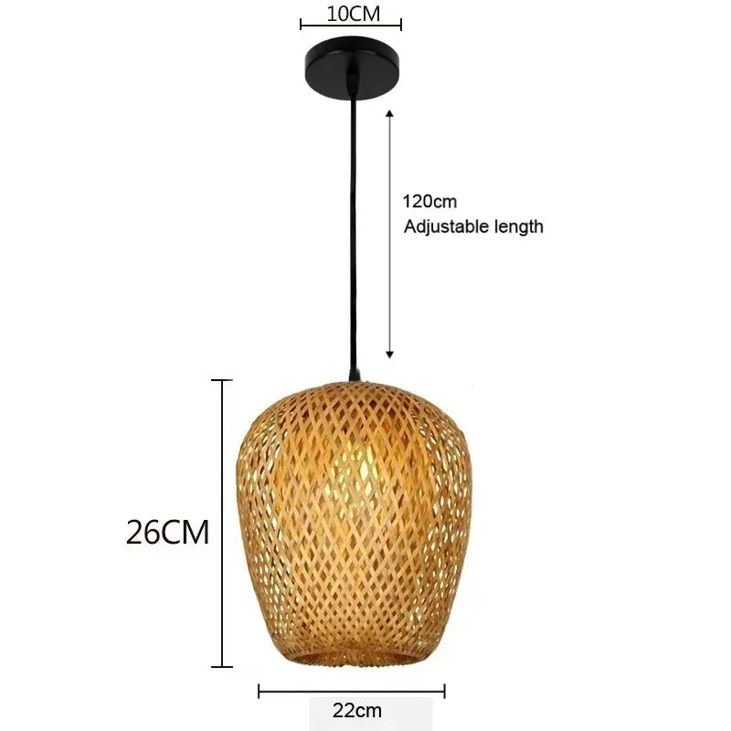 Newest Bamboo Pendant Lamp Ceiling Lights Rattan Wicker