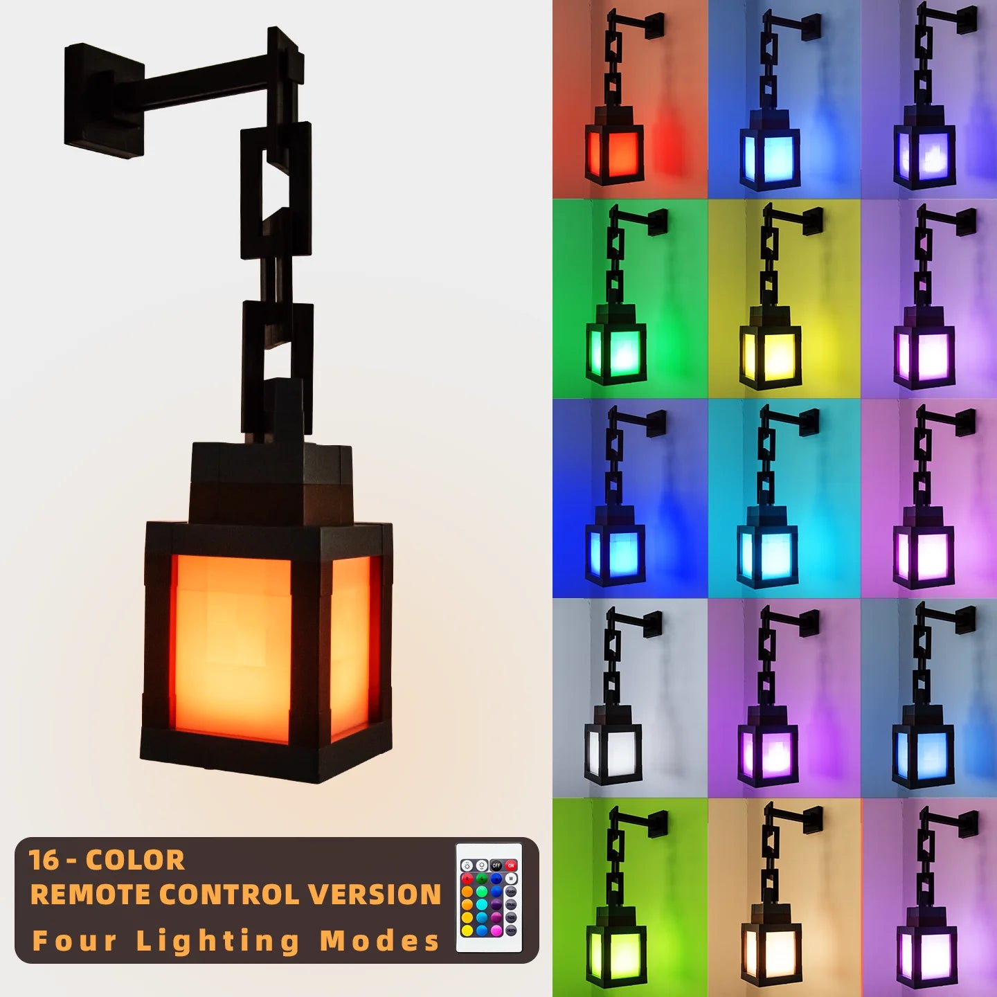 Pixel Style Night Light Portable Lantern Tabletop Ornament