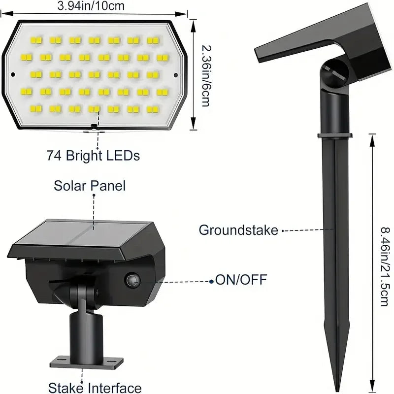 LED Solar Lawn Lights Outdoor, with Light Sensor