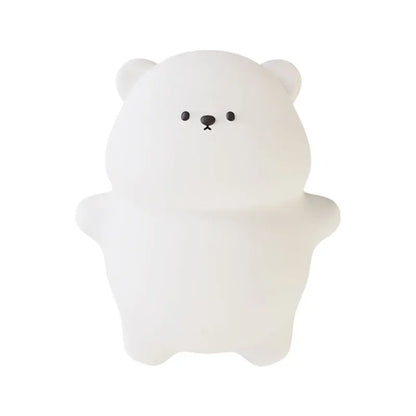 Cute Silicone Night Lamp Lying Flat Bear Desktop Decorative