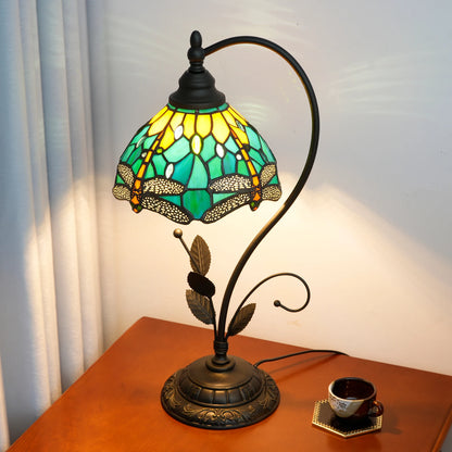 Elegant Table Lamp Stained Glass Desk Reading Light