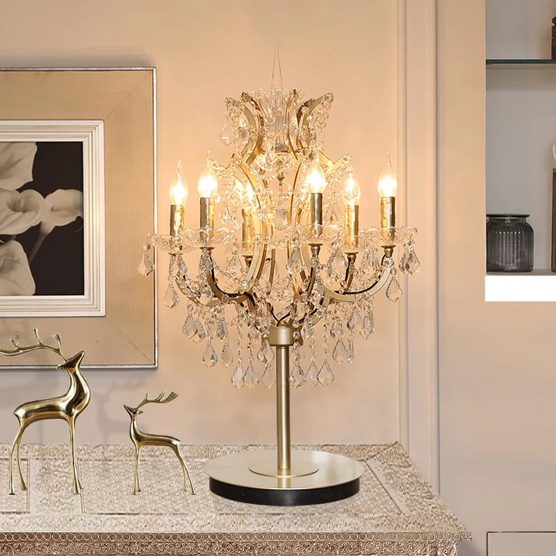 Luxury Crystal Floor Lamp Living Room Bedroom Bedside Lamp