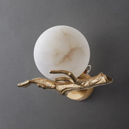 Italian Marble Waterproof Wall Lamp Brass LED Porch Light