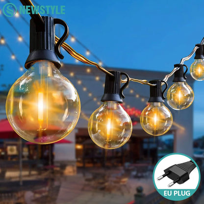 Outdoor LED Waterproof G40 String Light EU Plug Garden Lights