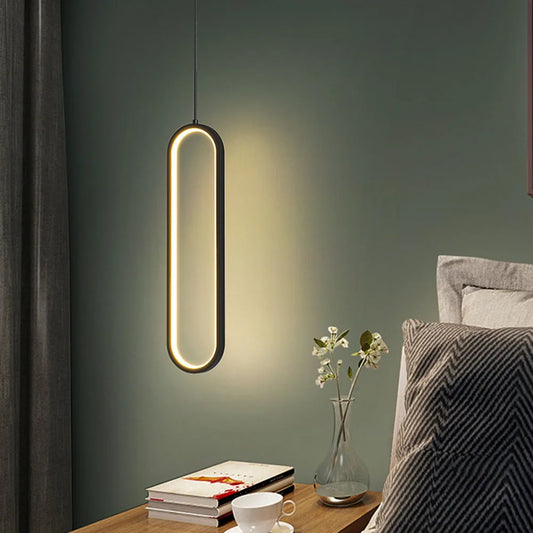 Modern LED Pendant Light Gold Black Minimalist