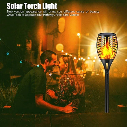 Solar Flame Torch Lights Flickering Light Waterproof Lamps