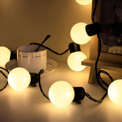 Outdoor Solar Lights White Bulbs String Lights For Garden