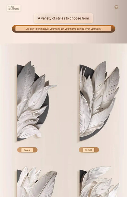 Family Entrance Feather Mural Lamp Modern Lamp