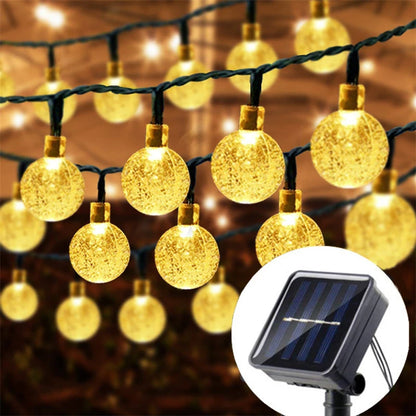 LED Solar-Powered Bubble Ball LED String Light Waterproof Outdoor
