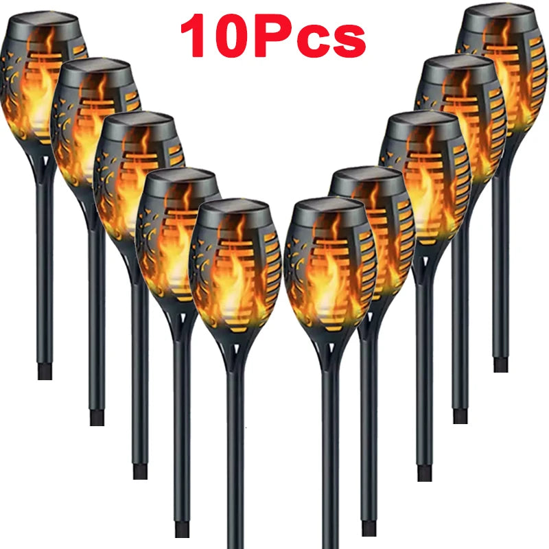 Solar Flame Torch Lights Flickering Light Waterproof Garden Decoration