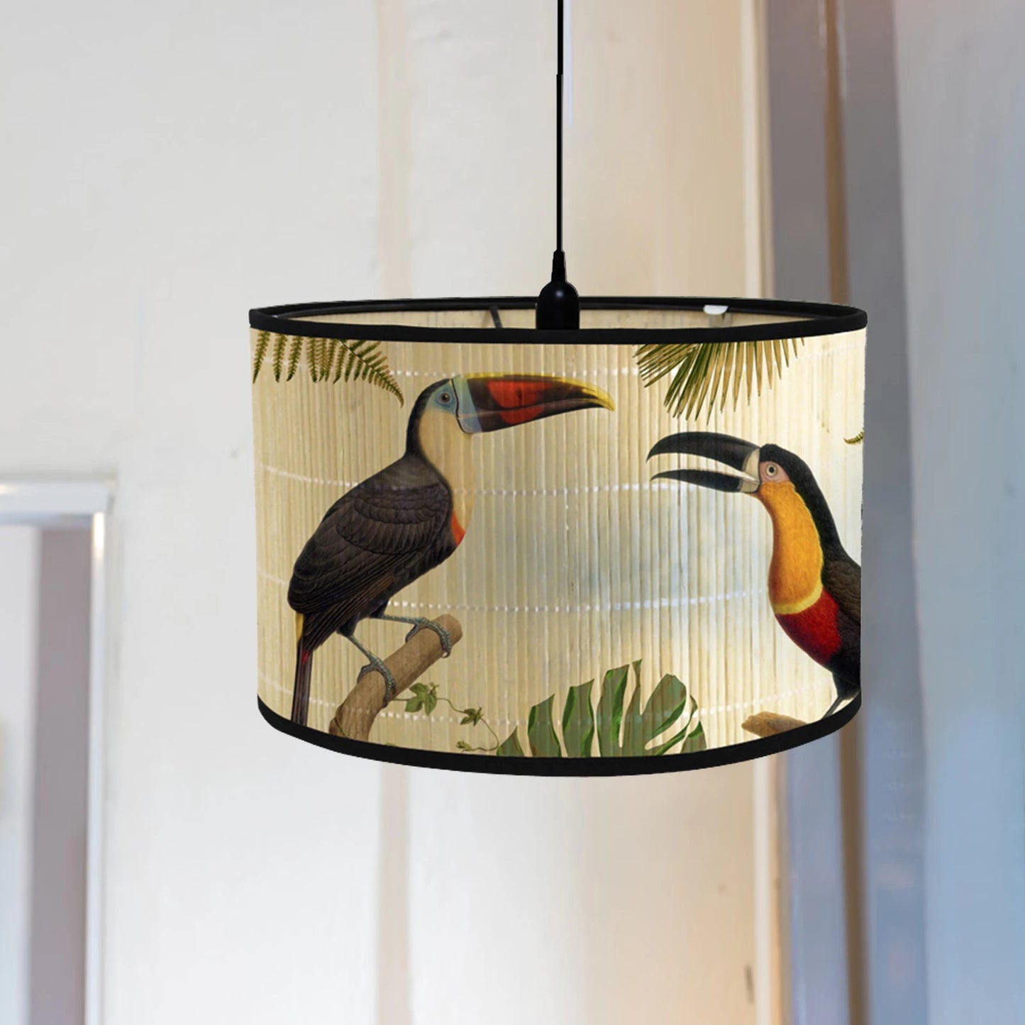Retro Style Flower Printing Lampshade Japanese Style