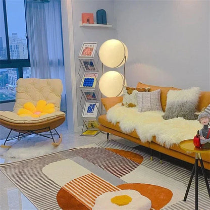 Nordic Floor Lamp Chrome Metal White Acrylic Ball Lamp