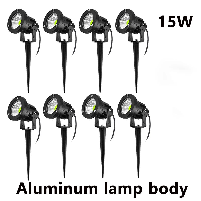 Outdoor Waterproof Spike Garden Path Green Spotlights