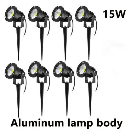 Outdoor Waterproof Spike Garden Path Green Spotlights