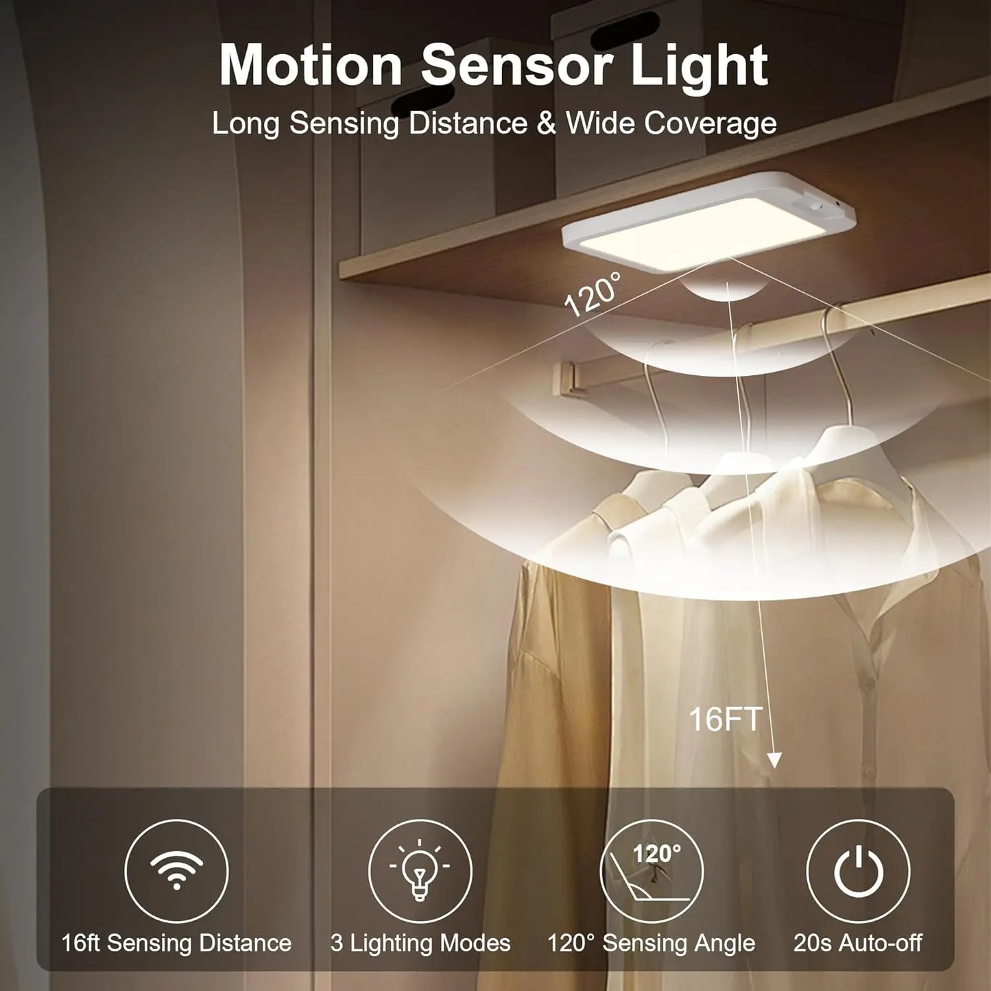 Rechargeable Ceiling Light with Remote Lights Motion