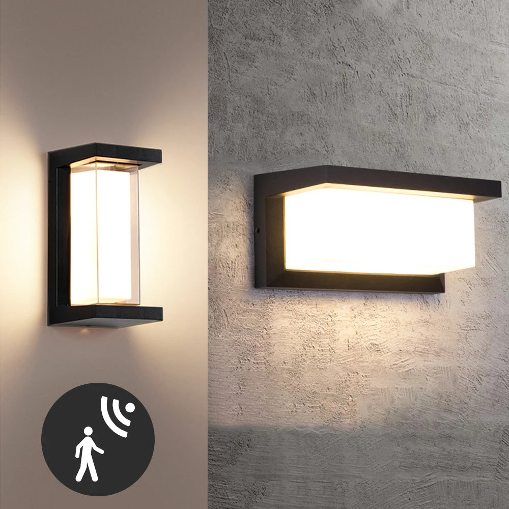 LED Outdoor Wall Lamp Waterproof IP65 Radar Sensor Ligthing