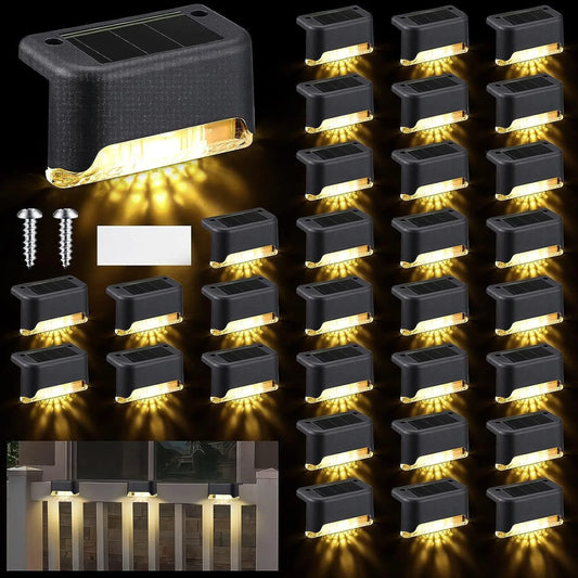 LED Solar Step Lamp Path Stair Outdoor Garden Lights