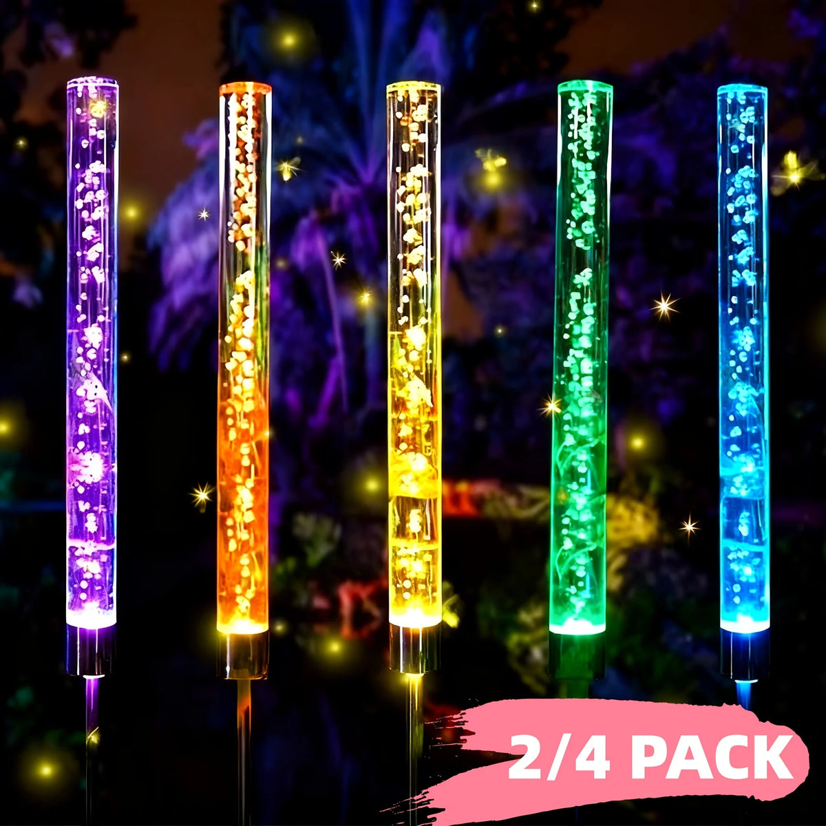 Color-Changing Solar Lights] 1pc Solar Garden Lights