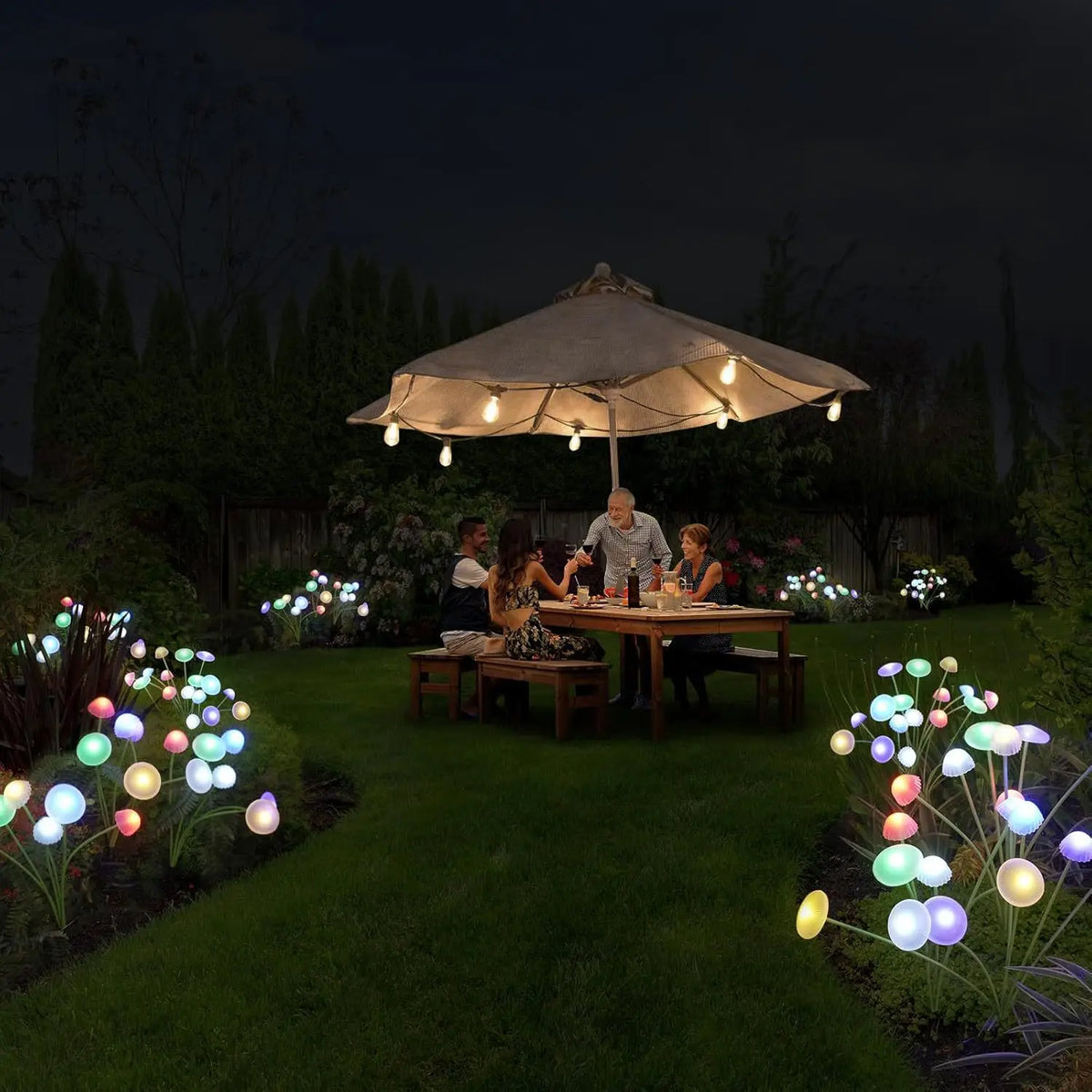 1pc Solar Mushroom Lights Dual Mode LED Waterproof Outdoor