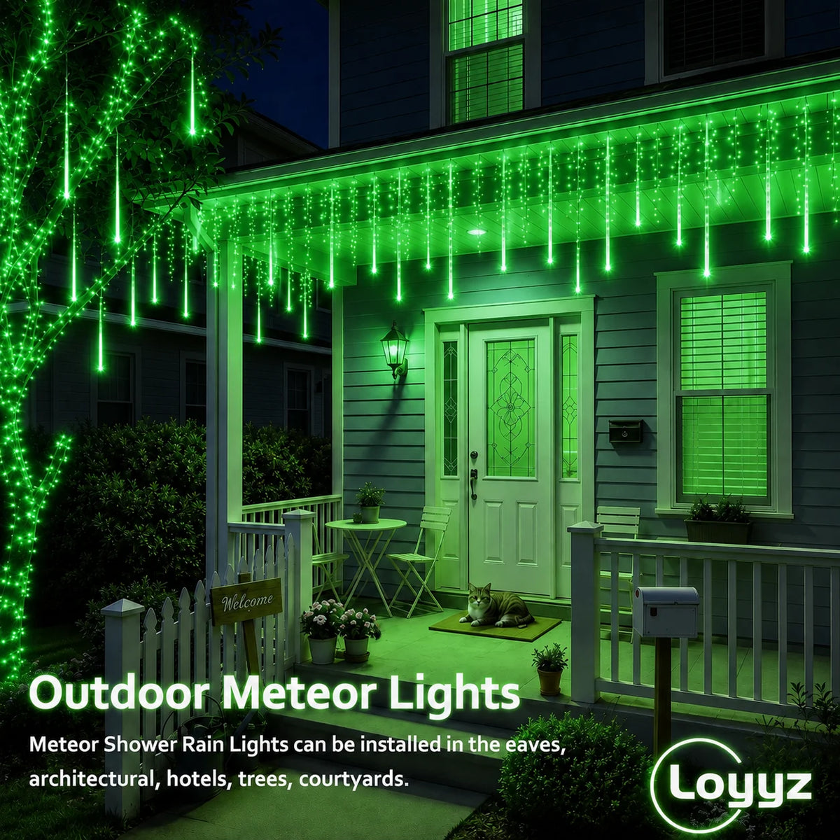 Solar Meteor Shower Lights Outdoor Meteor Lights 8Tubes