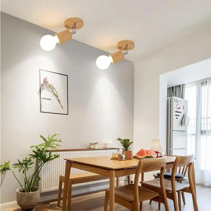 Wooden Spotlights Surface Mounted Household LED Rotating