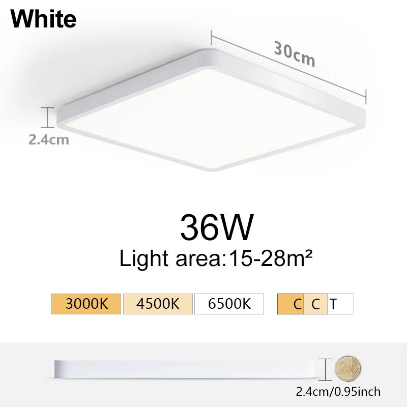 MARPOU 2.4cm Ultra thin led ceiling light Square