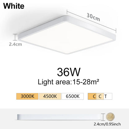 MARPOU 2.4cm Ultra thin led ceiling light Square