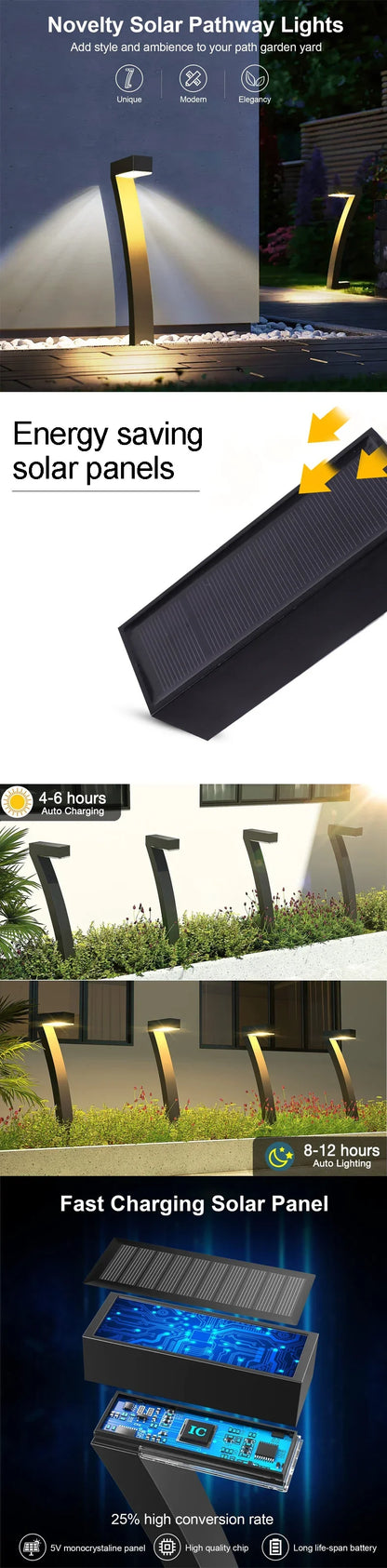 Solar LED Light Garden Lights Outdoor Lighting IP65 Waterproof