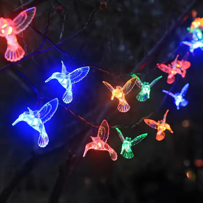 20/30/50 Leds Solar String Light Hummingbird RGB Lights