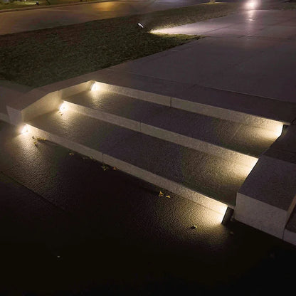Solar powered staircase step lights, outdoor waterproof