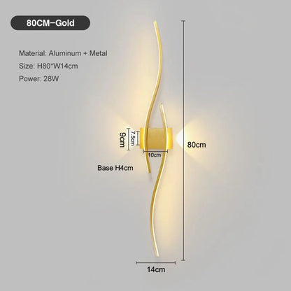 Long Strip LED Wall Lamps for Bedroom Living Room Indoor