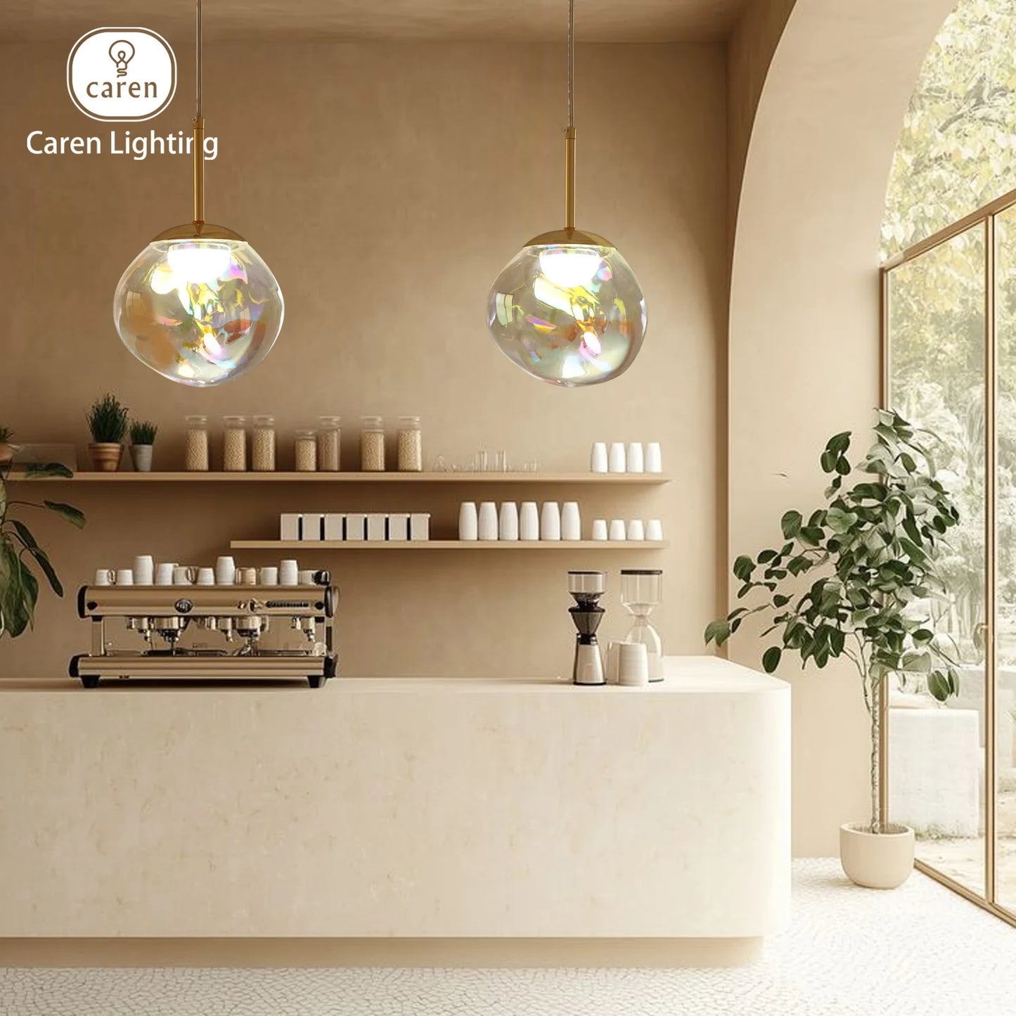 Caren Lighting Iridescence dinning Pendant PVD Rainbow
