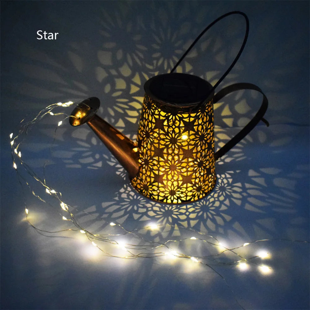 Solar Watering Can Light Outdoor Garden Decoration